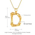 thumbnail image 5 of [Clearance] Bamboo Initial Necklace for Women Gold Plated Big Letter D Pendant Capital Alphabet Statement Necklace Jewelry Gifts on Clearance, 5 of 10