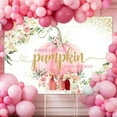 thumbnail image 2 of Pink Pumpkin Baby Shower Beautiful Backdrop A Little Pumpkin is on The Way Background Fall Autumn Baby Shower Party Banner Decoration for Girls, 2 of 5