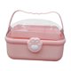 thumbnail image 1 of Caja de almacenamiento de accesorios para el cabello Caja de almacenamiento de joyas Soporte portátil para moños con asa Rosa, 1 of 9