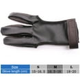 thumbnail image 5 of Archery Gloves Shooting Hunting Leather Three Finger Protector for Youth Adult Beginner,M, 5 of 8