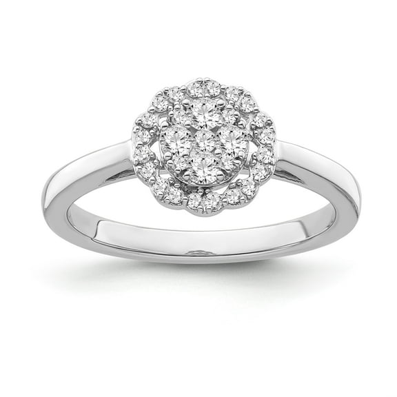 Araiya Fine Jewelry Sterling Silver Diamond Cluster Ring (1/4 cttw, I-J Color, I2-I3 Clarity), Size 7