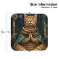 thumbnail image 2 of Vsdgher Surreal Meditating Cat Leather Coasters for Drinks, Durable Drink Coasters 4 Set for Tabletop Protection, Luxurious Home Décor and Housewarming Gift ( {designName})Square, 2 of 6