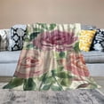 thumbnail image 2 of Fenyluxe Roses Print Throw Blanket for Bed Couch Car Kids Adults Lightweight Soft All Seasons - Pack of 1, Available in 3 Sizes 60x80in, 2 of 6