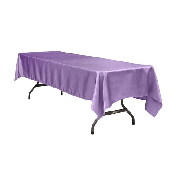 1 Pc, Satin Rectangular 60"X120" Tablecloth - Victorian Lilac/Wisteria(Machine Washable & Cool Dry) For Wedding Or Event Decor