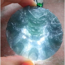 Certified Icy Green Pale Lavender Burma 100% Natural A Jade jadeite Pendant 9 Dragon Necklace 658768 TN