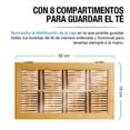thumbnail image 4 of Caja Organizadora de Madera de Bambú Casa Litus para té con 8 compartimentos, 4 of 8