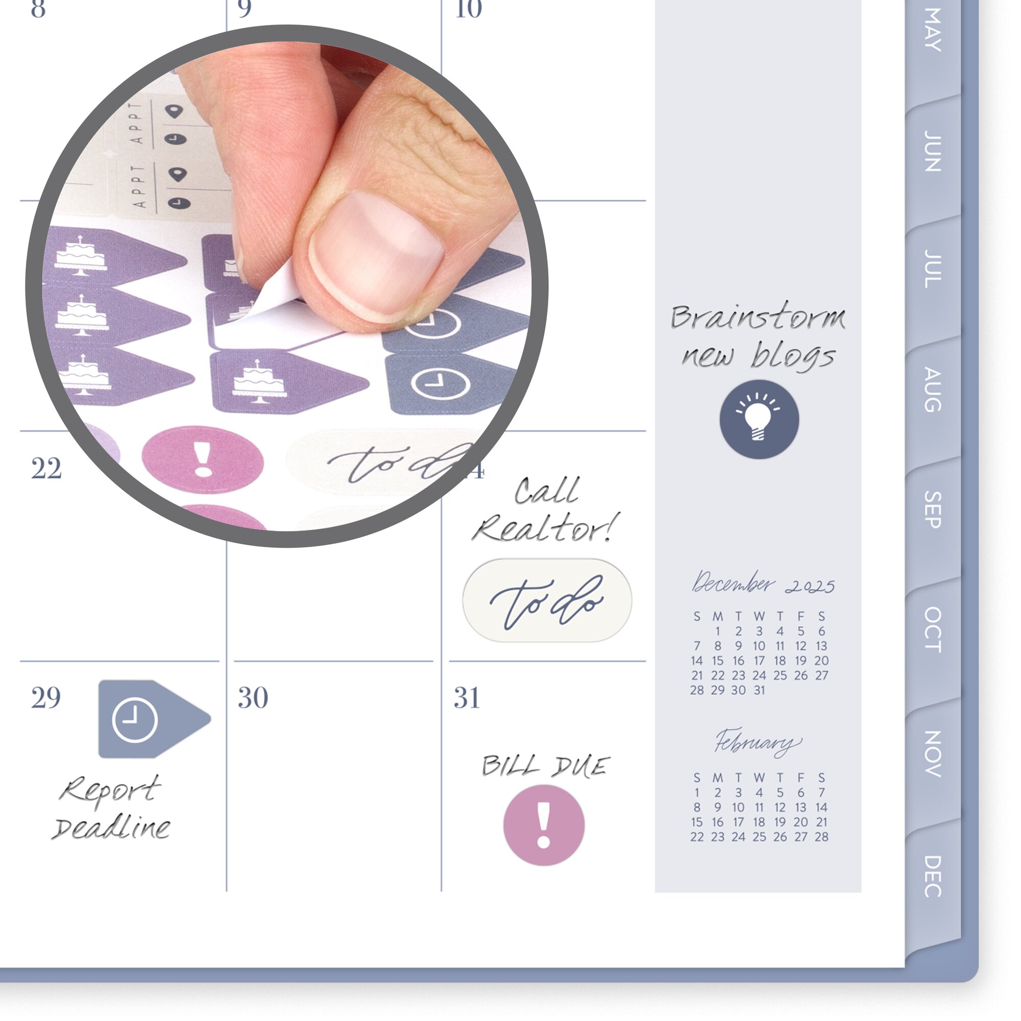 Leah Bisch for Cambridge 2026 Weekly Monthly Planner Stripe Small 5 12 x 8 12 -