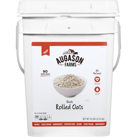 Augason Farms Emergency Food Quick Rolled Oats, 10 lb
