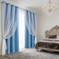 thumbnail image 5 of Curtains,Double Layer Blackout Curtains,84in Star Lace 2-in-1 Thermal Insulated Curtains for Bedroom Living Room,Fade Resistant Light Control Window Decor(Blue), 5 of 7