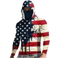 thumbnail image 2 of VBVC Men's UPF 50+ American Flag Print Hooded Shirt with Face Gaiter,Patriotic Sun Protection Fishing Hiking Tee For Men,Beige,S-5XL, 2 of 6