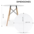 thumbnail image 3 of Mesa Mirel redonda de Madera estilo minimalista Moderno 120 cm blanco, 3 of 10