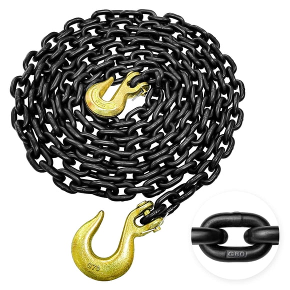 Cadena para troncos YATOINTO, grado 80, 5/16 pulgadas x 14 pies con gancho para sujetar y soltar