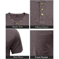thumbnail image 4 of Henley Shirts for Men Casual Short Sleeve Cotton T-Shirt Basic Button Tee Shirts with Pocket, 4 of 5