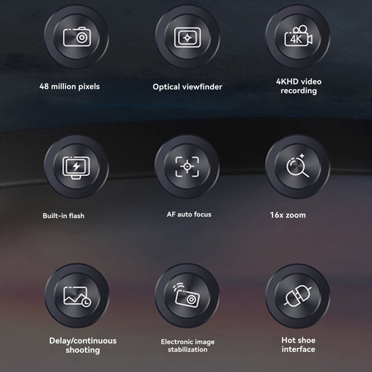 4K Digital Camera 48MP Vlogging Camera with Autofocus 16X Zoom Anti-Shake US PLUG