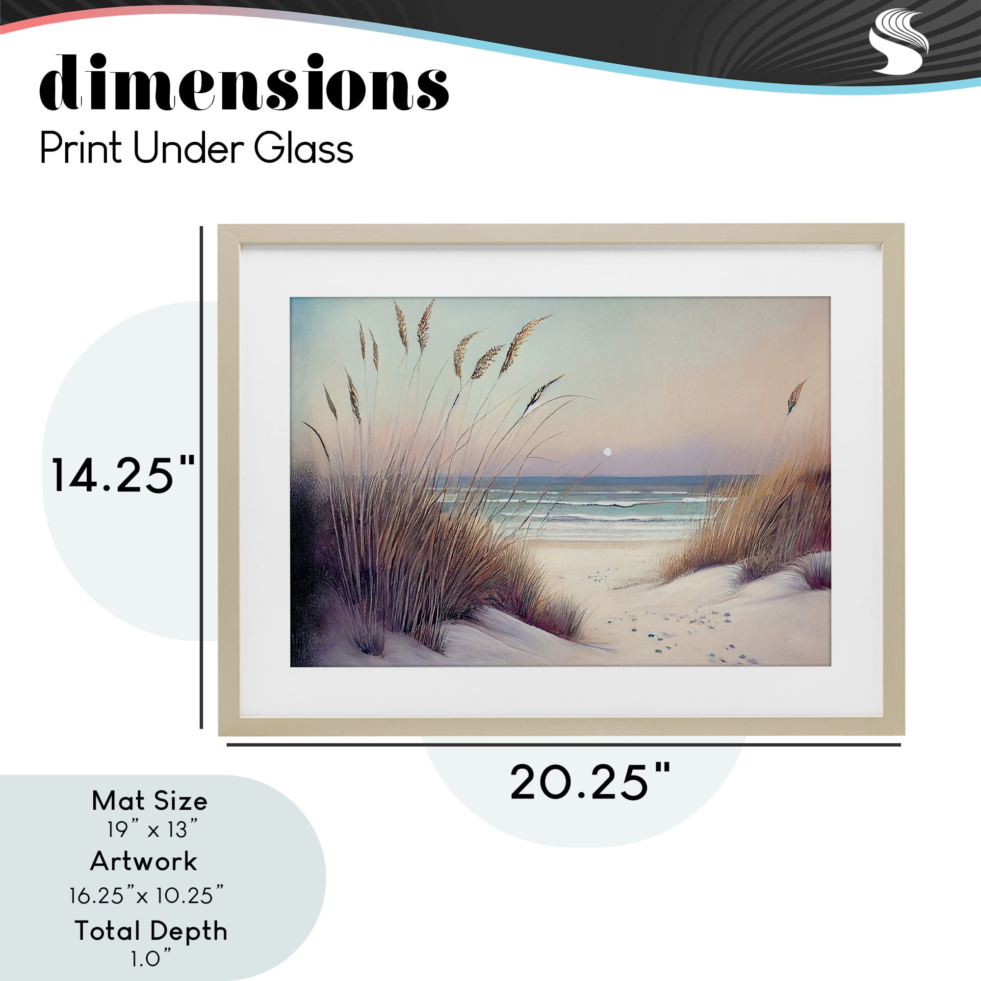 Euphoria Beach Dunes View Birch Framed Print Under Glass, design by Sasha