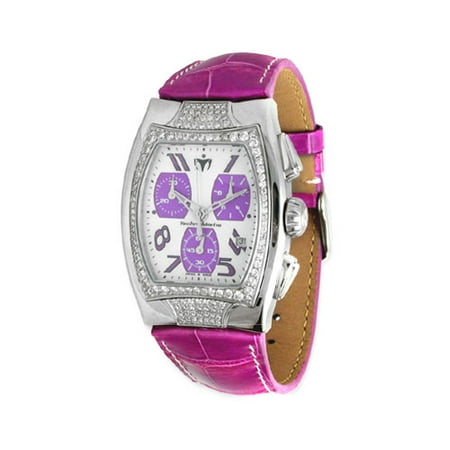 Ladies Techno Square Diamond Purple Strap