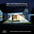 thumbnail image 4 of Home Zone Security Solar Triple Head Flood Lights - 3500K, 1000 Lumens, Adjustable Angle, 2-Pack, 4 of 7