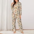 thumbnail image 2 of Haiem Vintage Nautical Pattern Women’s Long-sleeve Sleepwear,Sleepwear Set,2-piece Loungewear Set,Soft PJs Comfy Nightwear with Pockets-XX-Large, 2 of 7