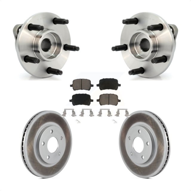 Transit Auto Front Hub Bearing Assembly Coated Disc Brake Rotors and Ceramic Pads Kit for Car Chevrolet HHR KBB-121245