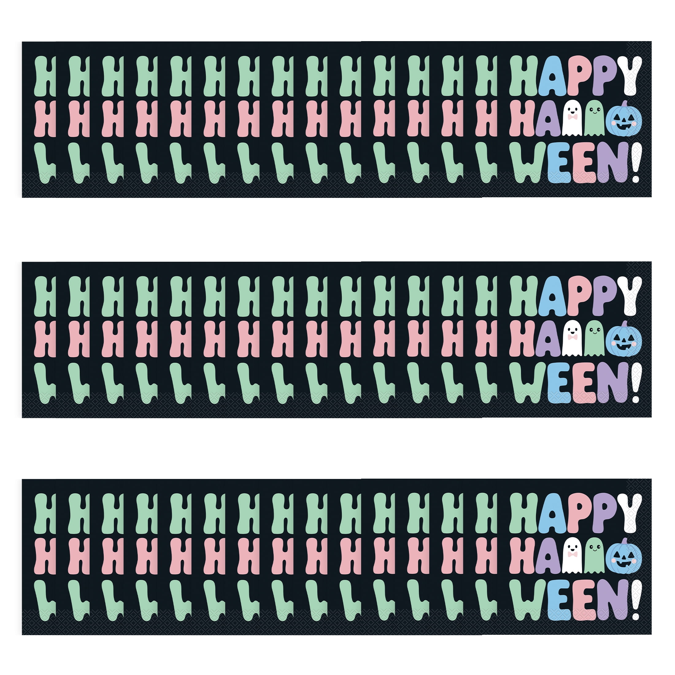 45 Count 6.5IN Pastel Ghosts Halloween Lunch Napkins by Way to Celebrate