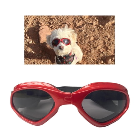 Goggles Foldable Portable Goggles Dust Adjustable Pet Glasses for Travel Skiing Medium Dog - Red