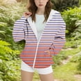 thumbnail image 2 of MKOSPLRT Kids Full Zip Hoodies with Pocket 4-15Y Girls Oversized Striped Sweatshirts Long Sleeve Drop Shoulder Hoodies for Fall Winter, 2 of 5