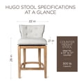 thumbnail image 4 of Maven Lane Hugo Counter Stool, Weathered Oak w/ Sand Fabric Upholstery, Set of 2, 4 of 6