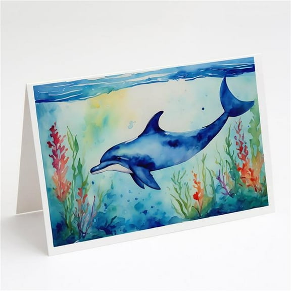 Dolphin Greeting Cards Pack of 8 7 in x 5 in