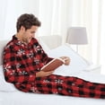 thumbnail image 5 of KLL Red Buffalo Plaid Sleepwear Mens Flannel Pajamas,Long Cotton Pj Set, 5 of 7