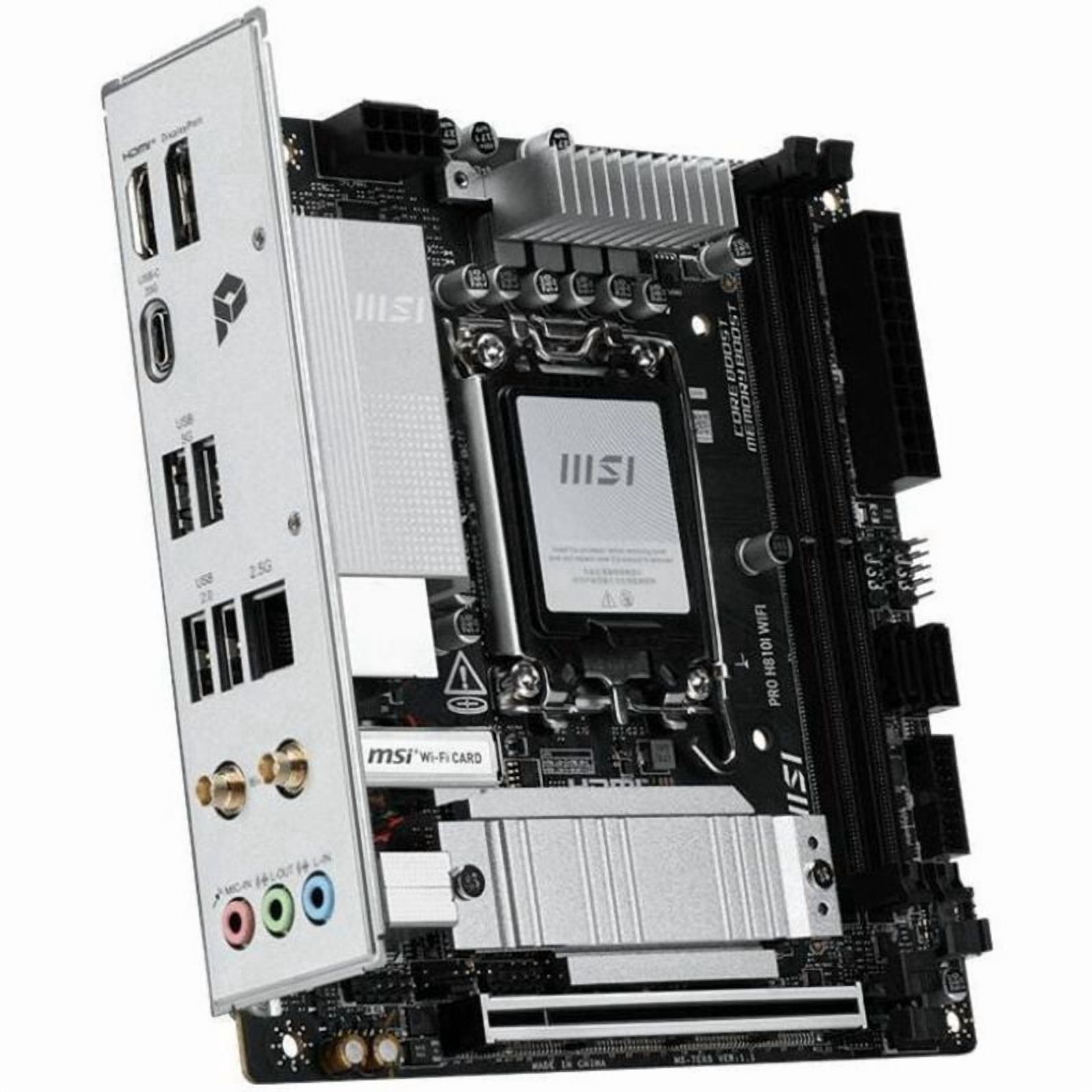 MSI H810I WIFI Gaming Desktop Motherboard, Intel H810 Chipset, Socket LGA-1851, Mini ITX