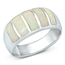 CHOOSE YOUR COLOR Modern Mosaic Line Ring .925 Sterling Silver Band White CZ Female Size 6