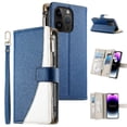 thumbnail image 1 of Funda cartera GANGXUN para iPhone 14 Pro , cuero PU con tarjetero, cremallera, correa de mano, soporte y protección 682°, 1 of 6
