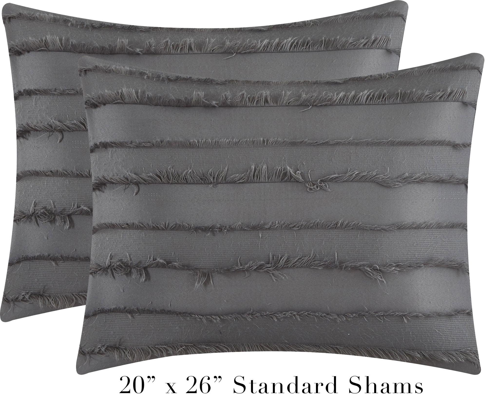 Lanco Merbabe Beach Lifestyle Solid 7-Piece Reversible Bedroom Bedding Comforter Set, Bed Size King, Grey, 100% Polyester Fill