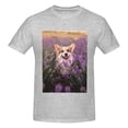 thumbnail image 4 of Bingfone Dog In Lavender Flowers Men'S Loose Fit Short-Sleeve Pocket T-Shirt, 4 of 7