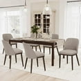 thumbnail image 1 of MALOL Upholstered Dining Chairs Set of 6, Modern Kitchen Chairs with Back, Fabric Side Dining Room Chairs with Wood Legs, Camel, 1 of 21