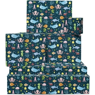 Personalizable Flat Wrapping Paper, Deep Ocean Wrapping Paper, Marine Life,  - Ancient Sea Creatures, Bulk Wrapping Paper Printed – WrapaholicGifts