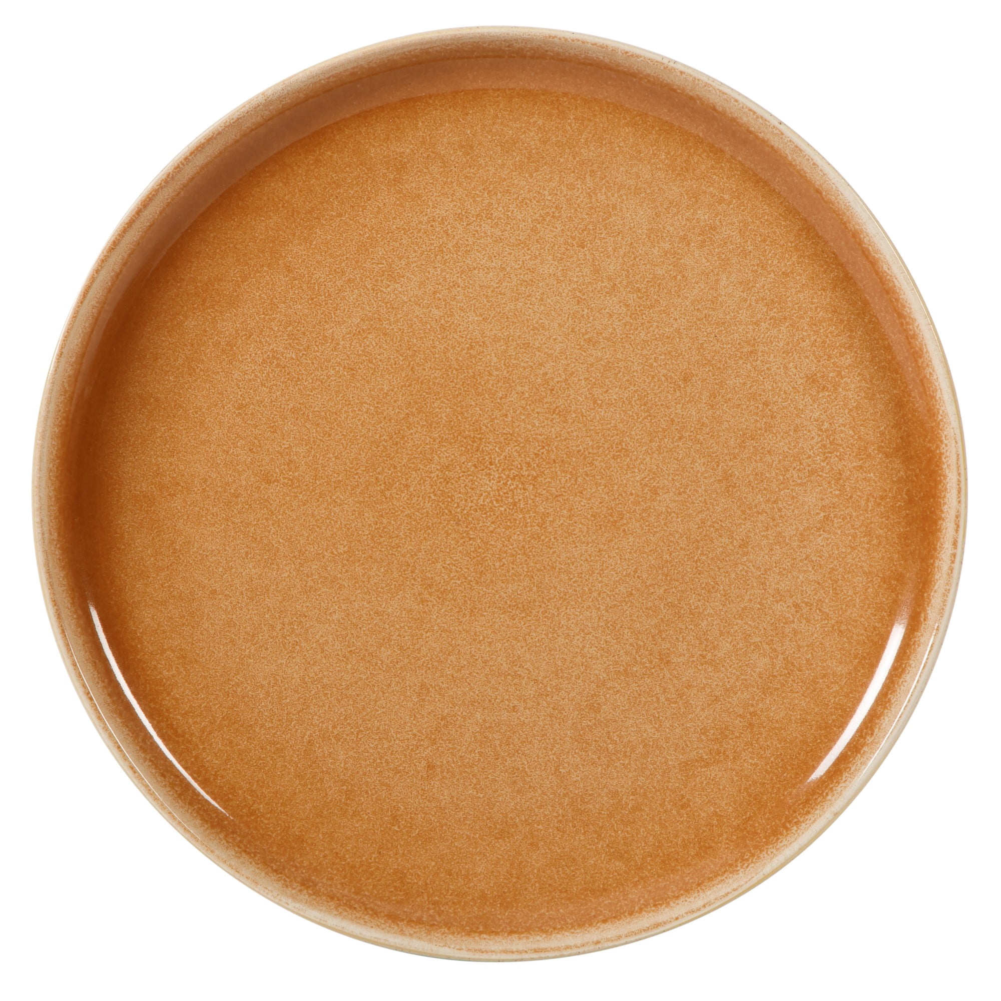 Gibson Elite Manila Bay 12-Piece Stoneware Dinnerware Set, Service for 4, Reactive Glaze Modern Artisan Plates, Bowls & Mugs, Orange, Round Design