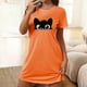 thumbnail image 1 of Camisón corto de talla grande para mujer, camisón de manga corta con estampado de pecho a la moda, camisón para mujer, 1 of 5