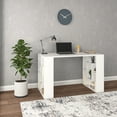 thumbnail image 2 of Ada Home Decor Furniture 2 Tier White Margate Modern Desk, 2 of 7