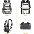 thumbnail image 5 of Smiaoer Large 18" Clear Backpack for School Stadium Travel Transparent Book Bag for Teen Students,Black, 5 of 6