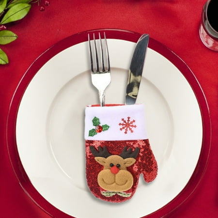 

〖TOTO〗Home Decor Event Party Christmas Mini Fork Cutlery Bag Decoration Table Decor Set For Xmas Party Dinner