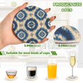 thumbnail image 5 of 6 Pcs Drink Coasters with Holder 3.94in Woven Coasters for Drinks Intricate Blue and White Tie-dye Coaster Set for Protection Table, 5 of 7