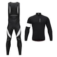 thumbnail image 1 of Conjunto de maillot de de invierno térmico para hombre, conjunto de mallas con tirantes para , , , rendimiento y mejor aj XL blanco Cola Ciclismo Jersey Bib Pantalones conjunto, 1 of 8