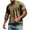 Khaki, variant on Mens Short Sleeve Tops Retro Distressed T-Shirts Casual Button Round Neck Pullover Basic Tees 2025 Fashion