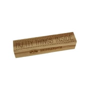 Pretty Things Inside Gift Package Happy Mail Label Rectangle Rubber Stamp Stamping Scrapbooking Crafting - Small 2.50in