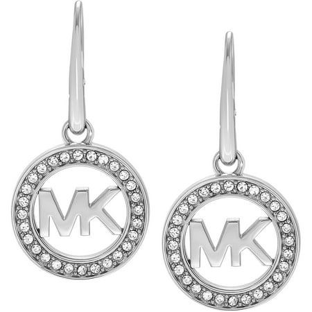 Michael Kors Women's Crystal Stainless Steel Logo Dangle Earrings