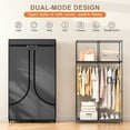 thumbnail image 4 of YOUPINS 5-Tier Clothes Organizer, Door Over  Clothes Organizer, Home  Storage Pocket Versatile, Gray Prints, 4 of 8