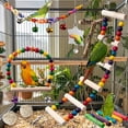 thumbnail image 4 of Wood Parrots Budgie Cage Accessories, Bird Toys for Parakeets 16Pcs, Bird Perch Swings for Small Conure Cockatiel Toys, Bird Ladder Swing for Parakeets Climbing(swings,boll pendants, ladders,balls), 4 of 6
