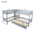 thumbnail image 3 of L-Shaped Bunk Bed Frame with Drawer, Space Saving Design, No Spring Box Needed, Gray, 3 of 7