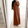 thumbnail image 2 of 2025 Robe Midi à Rayures Bouffantes Unie pour Femmes à Manches, Col Rond, Robe Longue Maxi, Robe d'Été Décontractée pour Femmes, Robes Maxi Décontractées pour Femmes, Robe Midi à Bretelles, 2 of 5